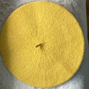 NEW - Wool-Blend Marigold Yellow French Beret